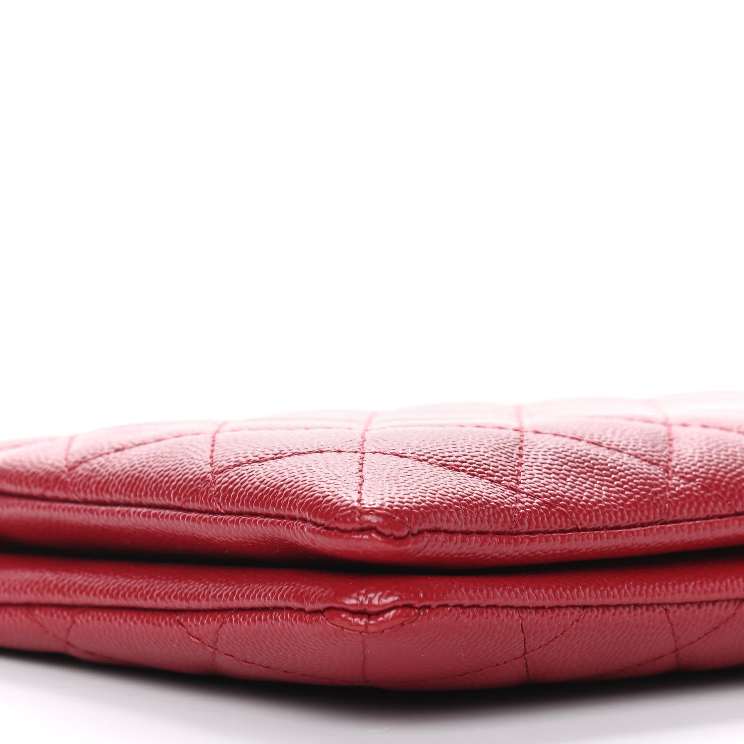 Chanel Caviar Quilted Large Zipped Clutch Red 8 of 10