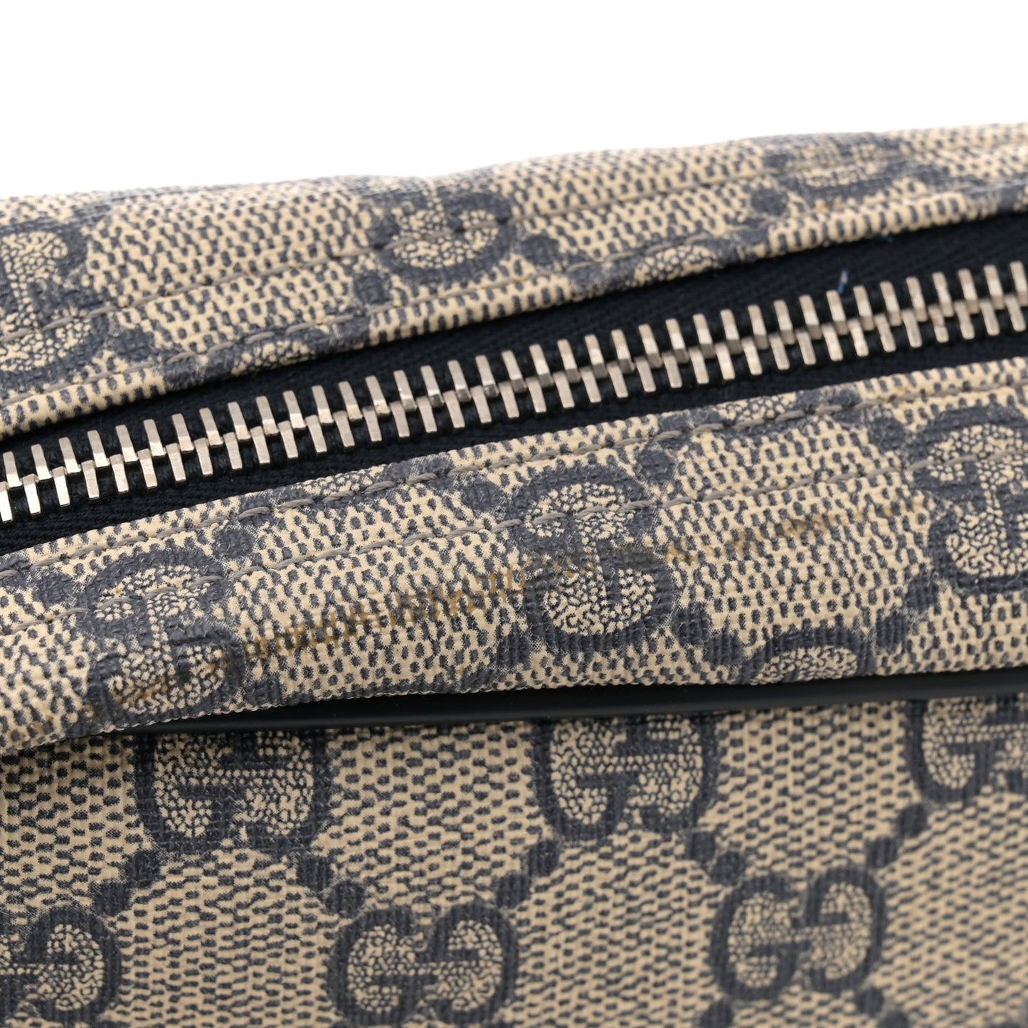 GG Plus Monogram Selleria Calfskin Medium Messenger Bag Beige Blue