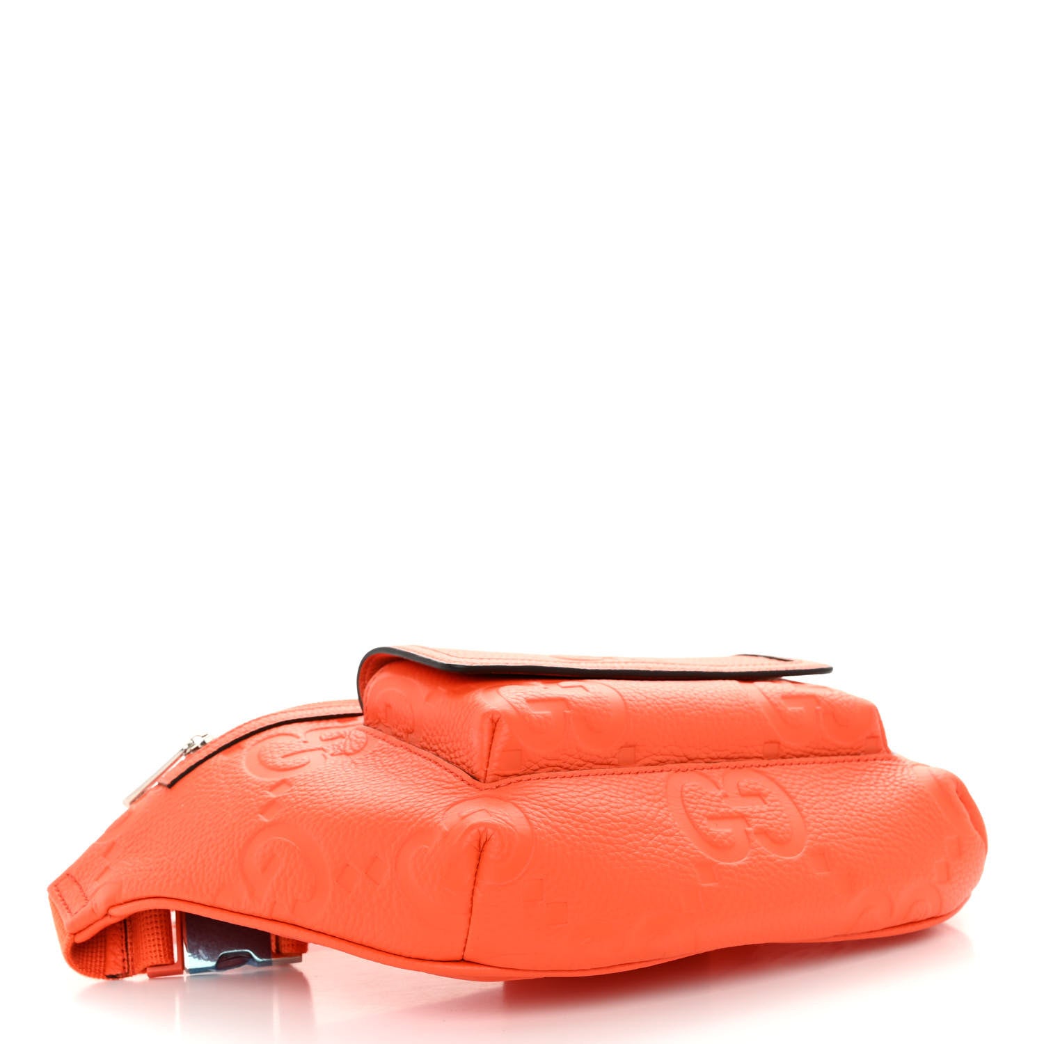 Gucci Piuma Calfskin Jumbo GG Embossed Pocket Belt Bag Good Orange 4 of 9