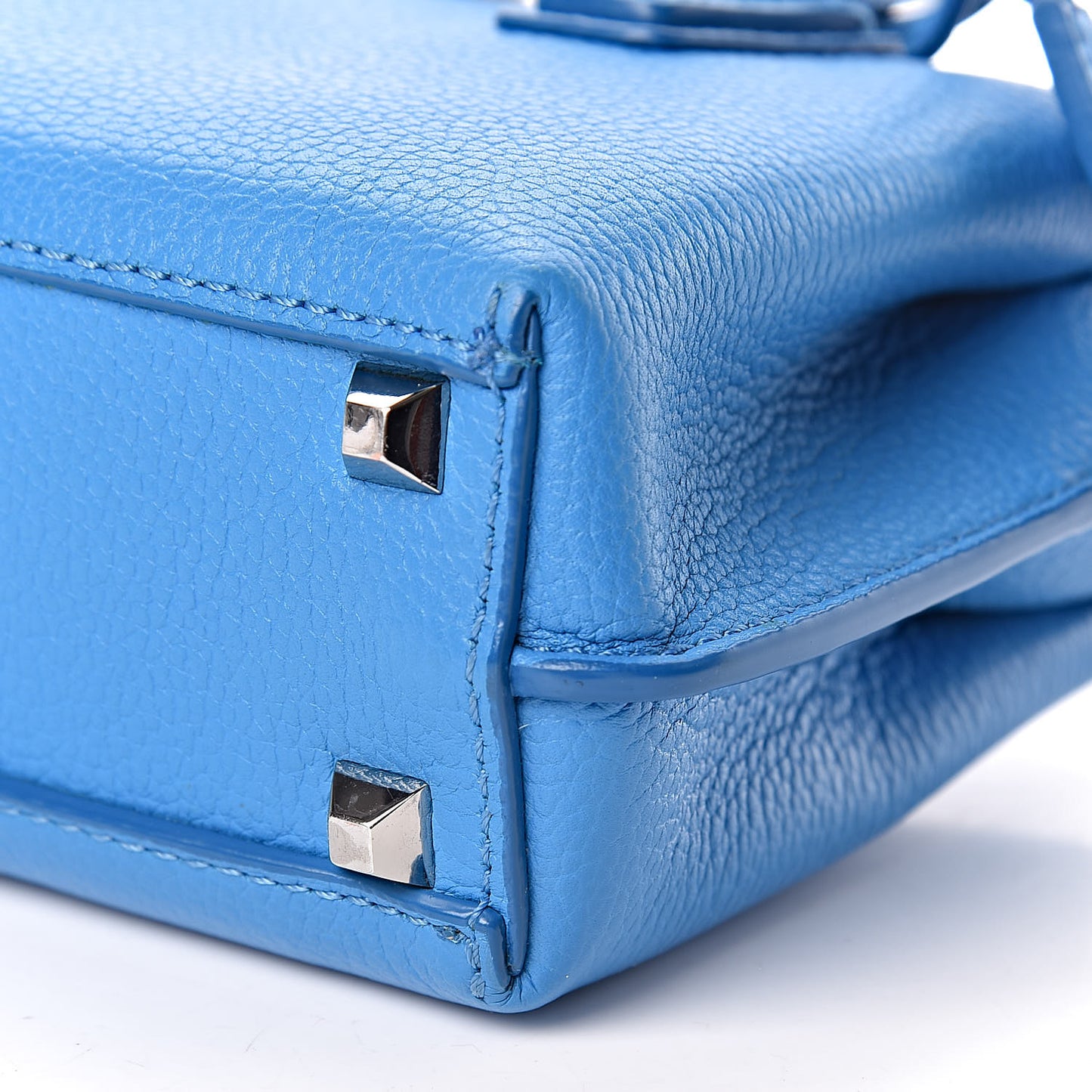 Grained Calfskin X-Mini Milla Tote Tile Blue