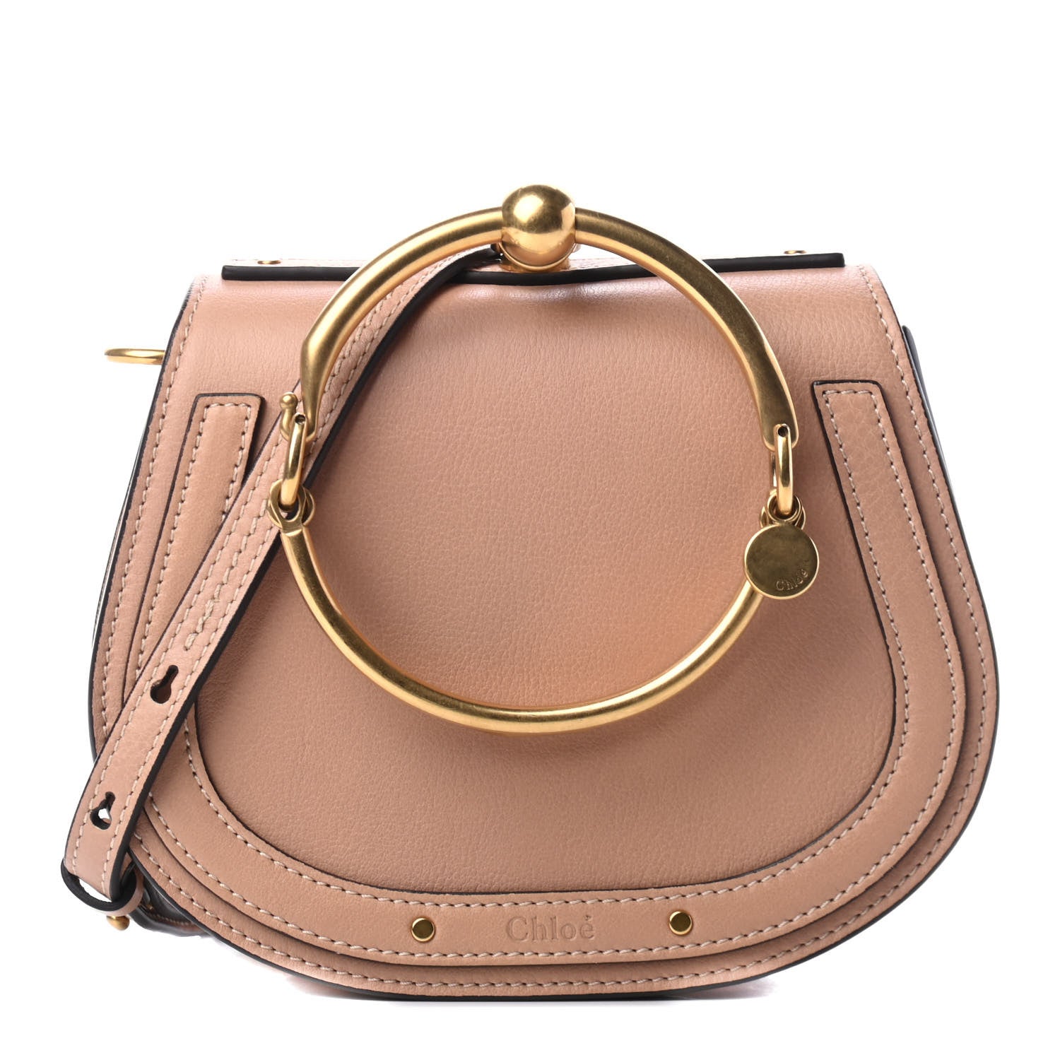 Chloe Calfskin Suede Small Nile Bracelet Bag Biscotti Beige 1 of 4