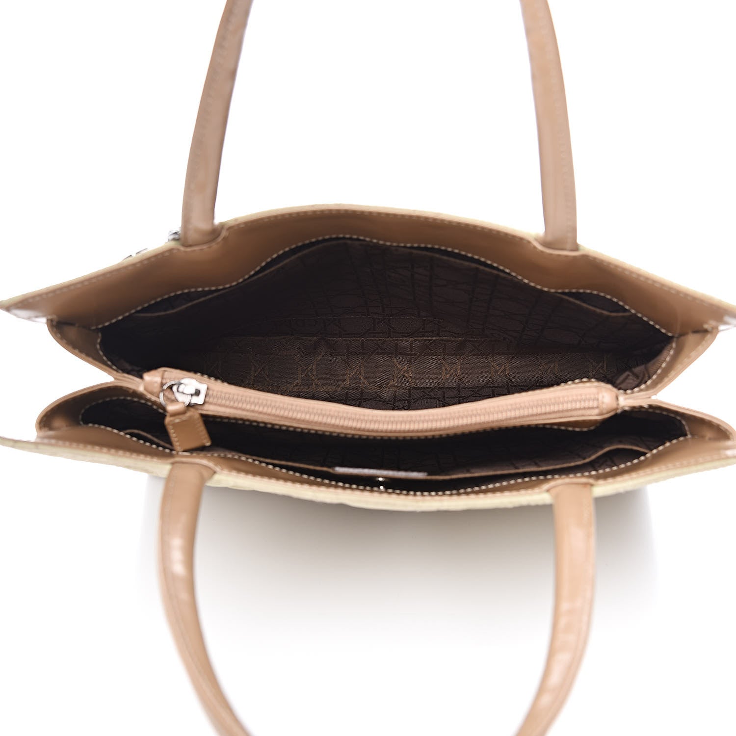 Christian Dior Nylon Cannage Shopper Tote Beige 5 of 13