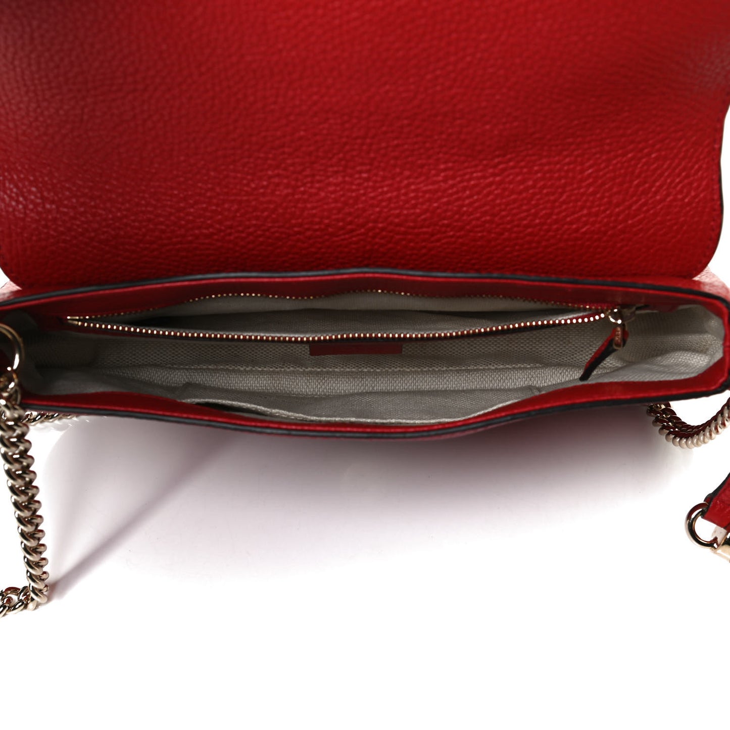 Pebbled Calfskin Medium Soho Flap Crossbody Vibrant Red