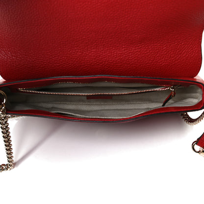 Gucci Pebbled Calfskin Medium Soho Flap Crossbody Vibrant Red 4 of 10