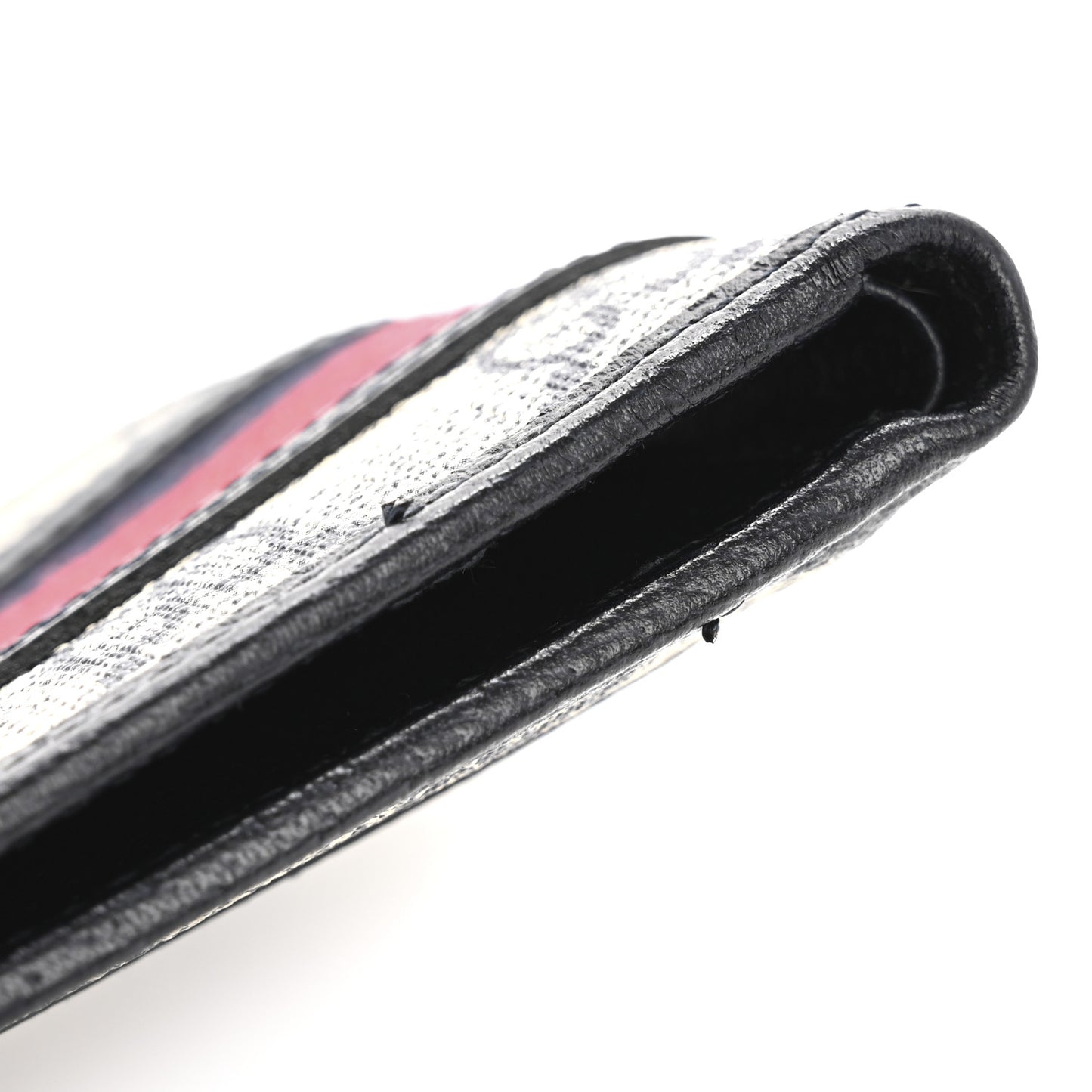 GG Supreme Monogram Web Mens Ophidia Bi-Fold Coin Wallet Beige Blue