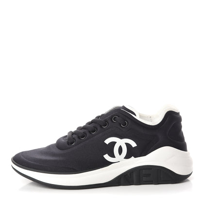 Chanel Calfskin Mesh Lycra Sneakers 35.5 Black 1 of 10