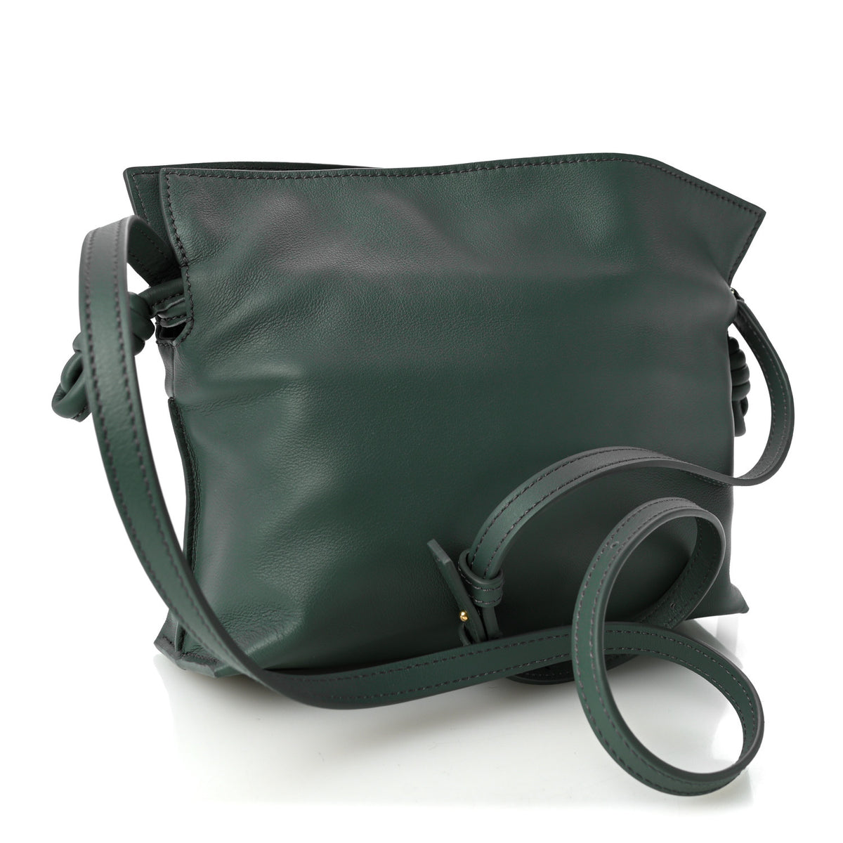 Calfskin Mini Flamenco Knot Clutch Vetiver