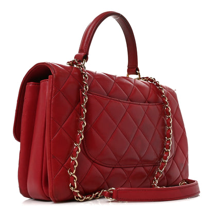 Chanel Lambskin Quilted Medium Trendy CC Flap Dual Handle Bag Dark Pink 3 of 11