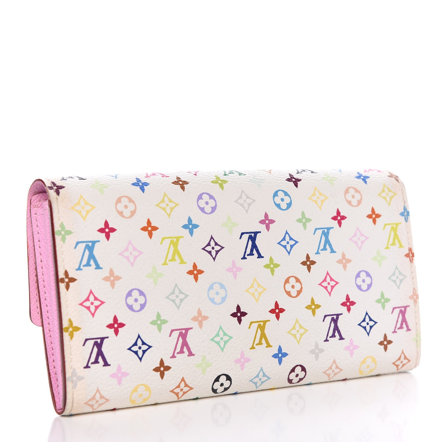 Louis Vuitton Monogram Multicolor Sarah Wallet White Litchi 3 of 8
