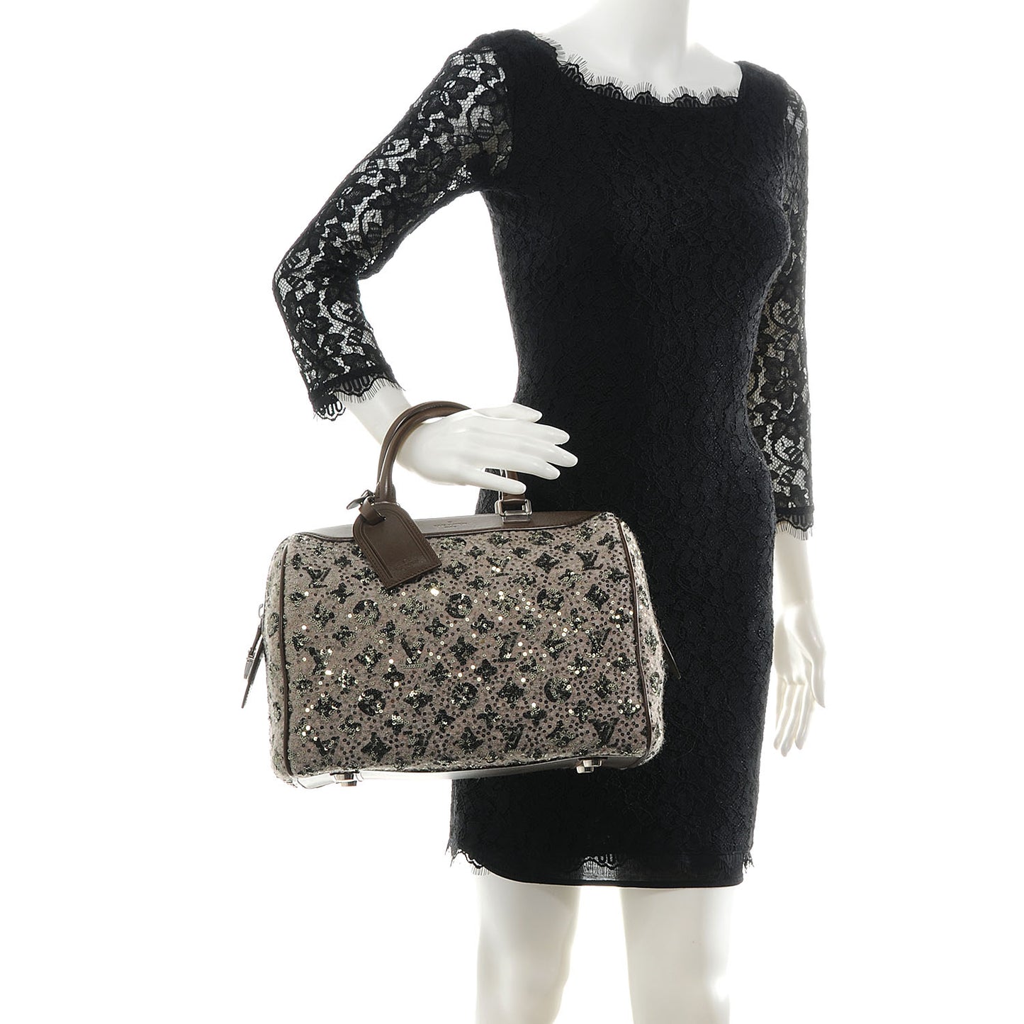 Sequin Monogram Sunshine Express Speedy Kaki