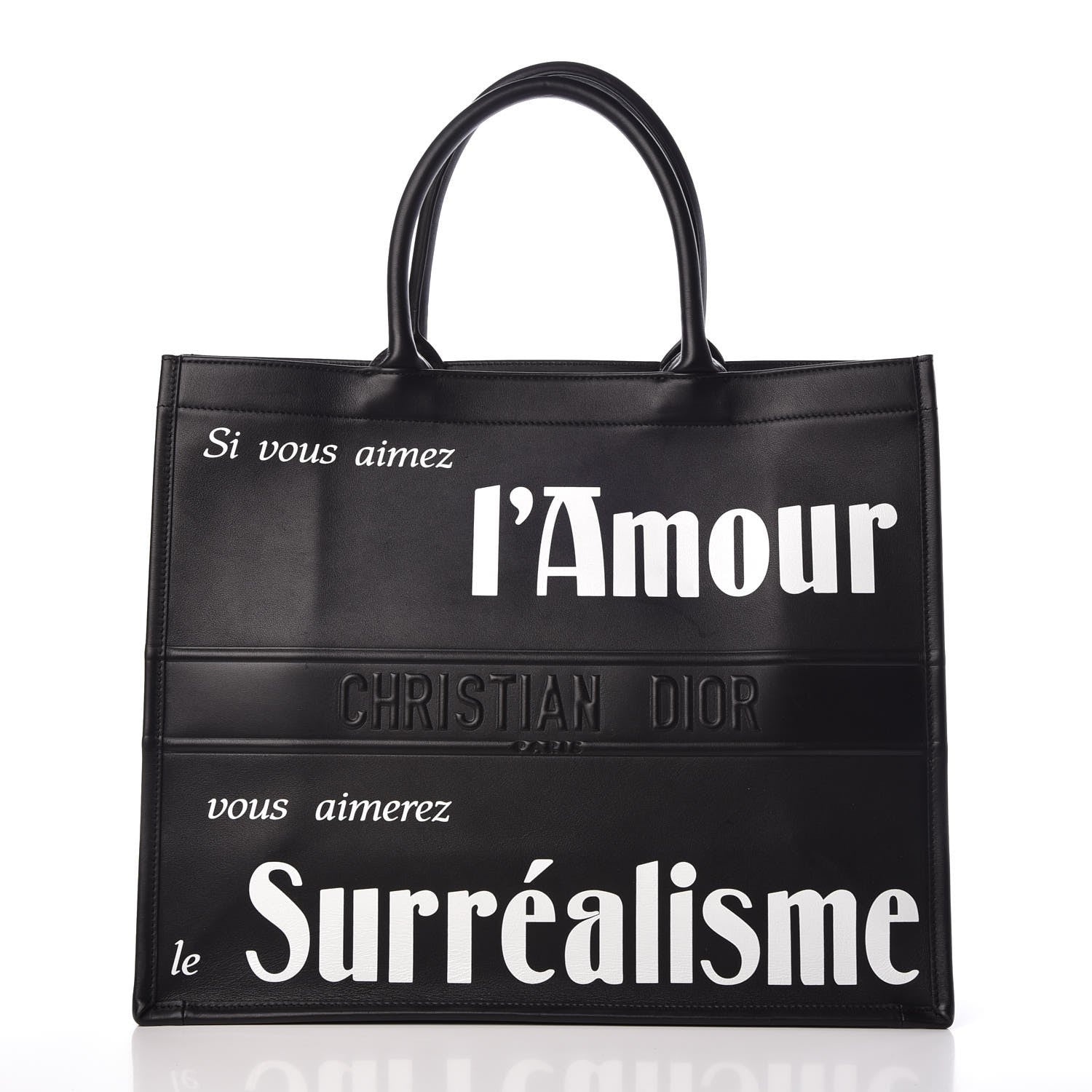 Christian Dior Calfskin Large Surrealism Book Tote Black 1 of 8
