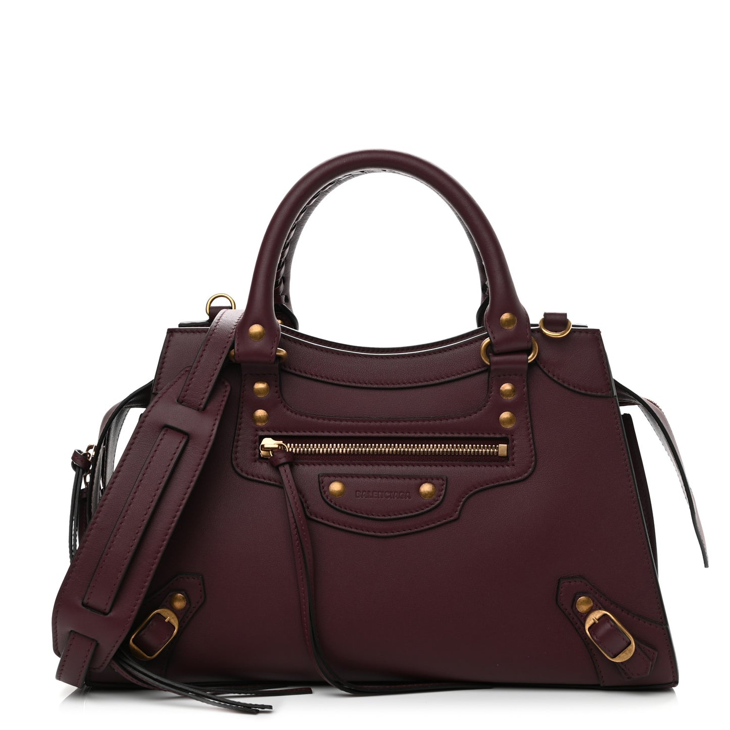 Smooth Calfskin Brass Hardware Neo Classic S City Burgundy