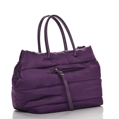 Prada Tessuto Nylon Bomber Tote Purple 3 of 9