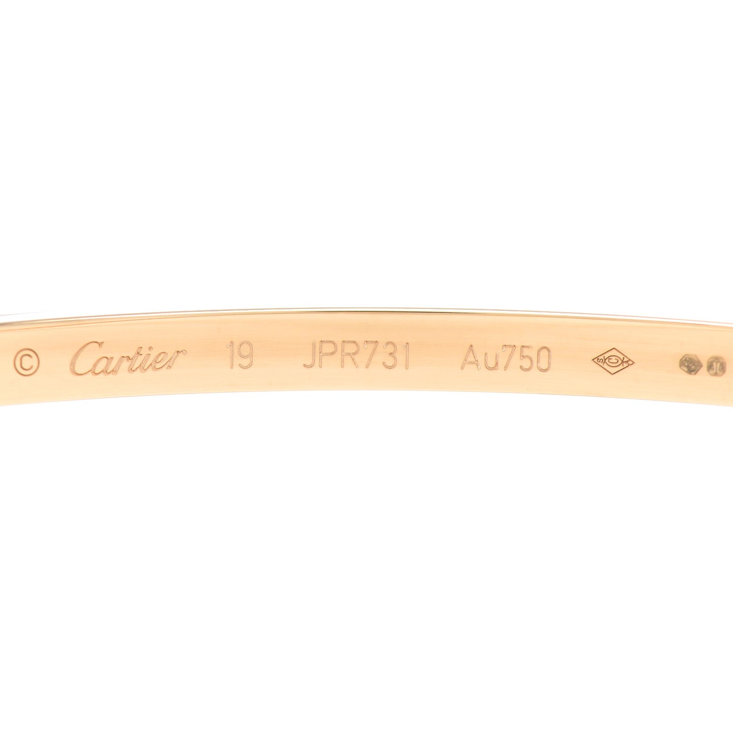 18K Yellow Gold Small LOVE Bracelet 19