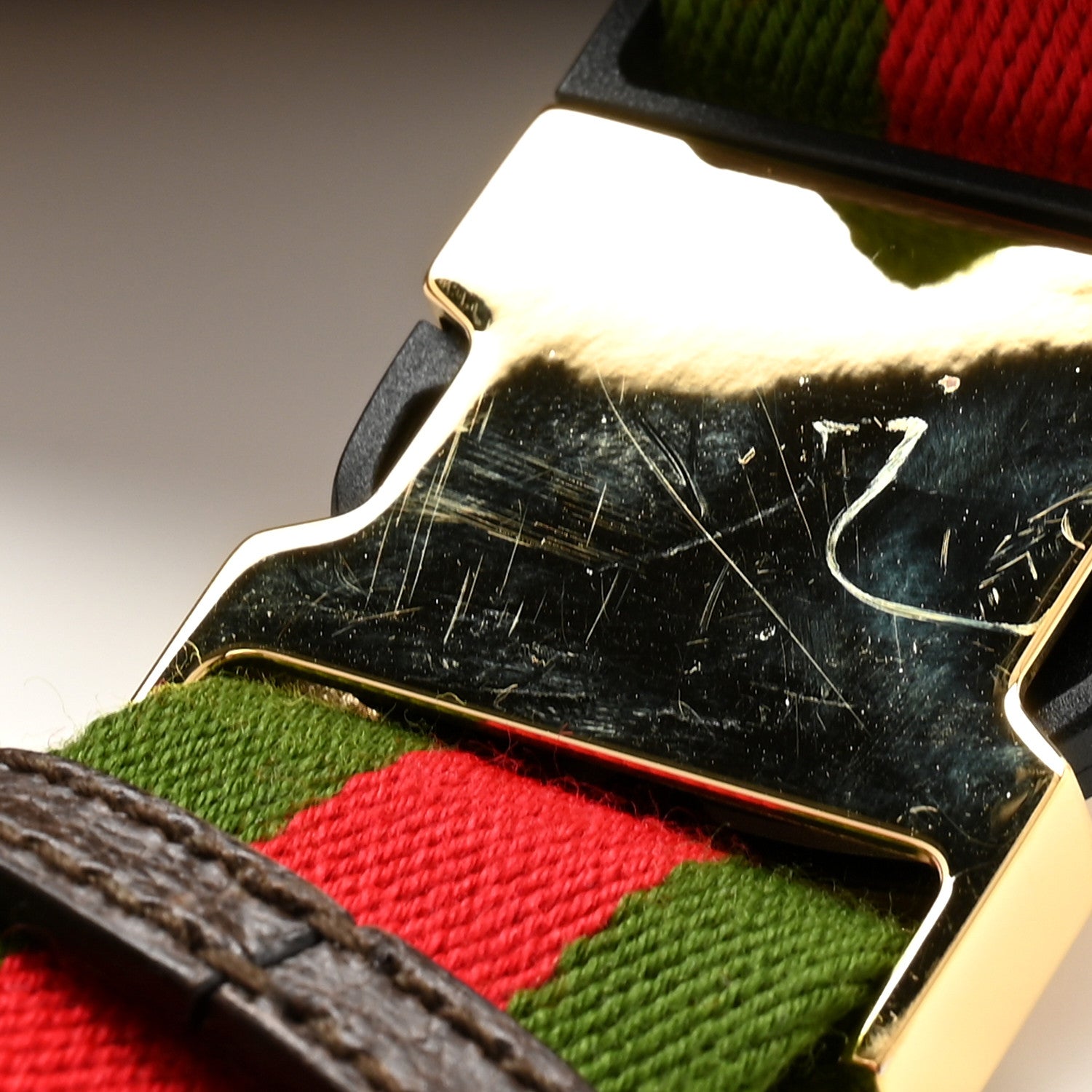 Gucci Monogram Jumbo GG Textured Dollar Calfskin Web Belt Bag Camel Ebony New Acero 11 of 12