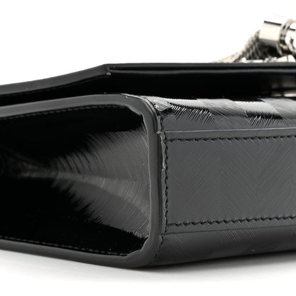 Saint Laurent Patent Textured Striped Small Classic Monogram Kate Tassel Satchel Black 10 of 10
