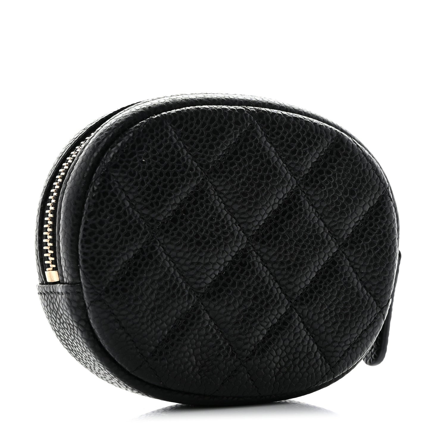 Caviar Quilted Zip Around Classic Coin Purse Black