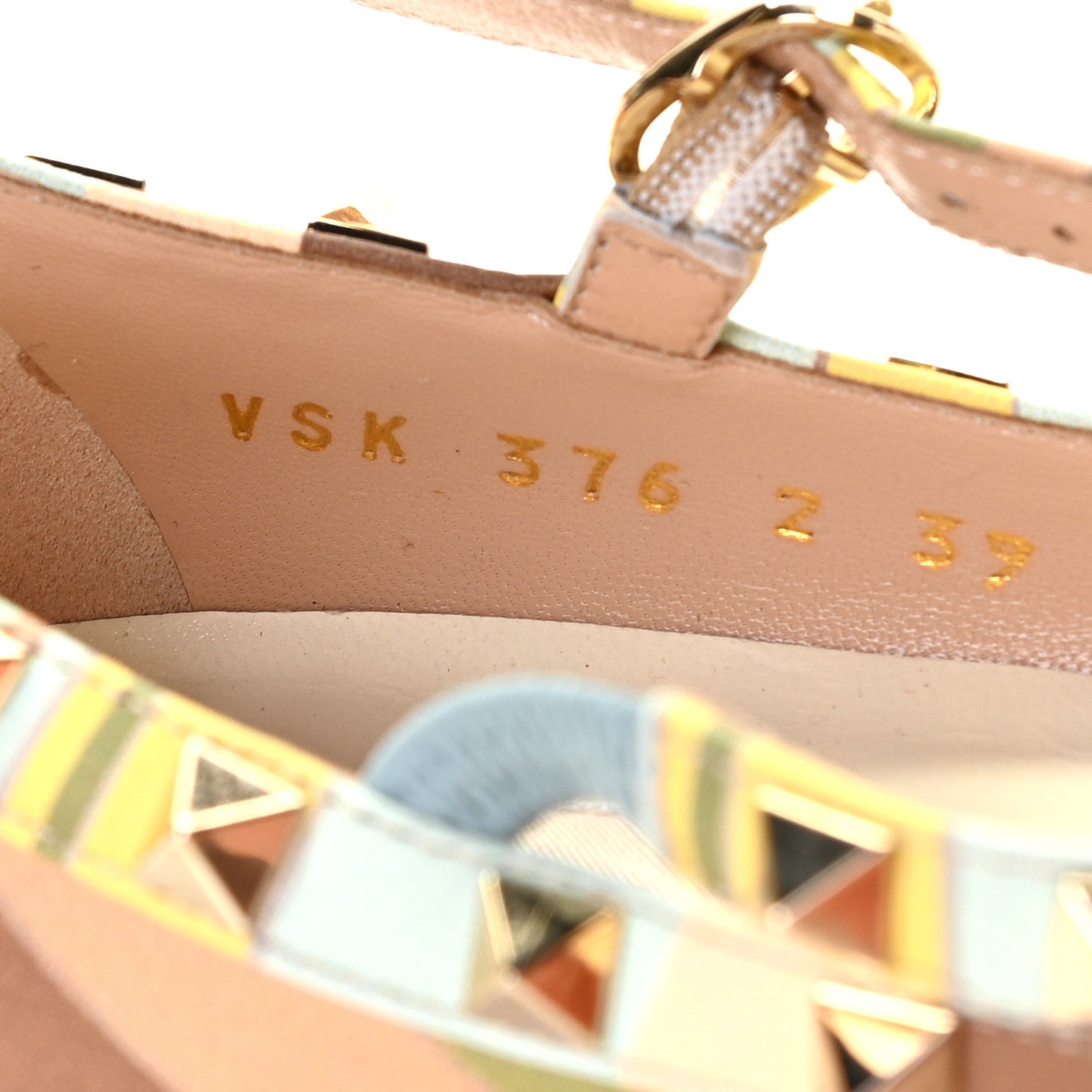 Valentino Garavani Nappa Native Couture 1975 Rockstud Cage Ballerina Flats 39 Multicolor 7 of 13