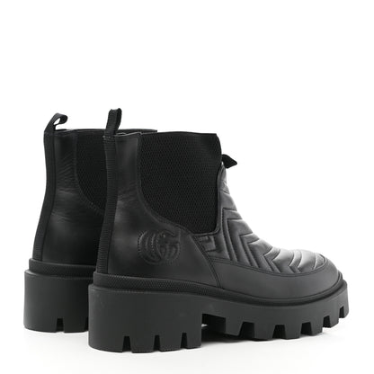 Gucci Calfskin Nappa Matelasse Frances Chelsea Boots 39 Black 4 of 9