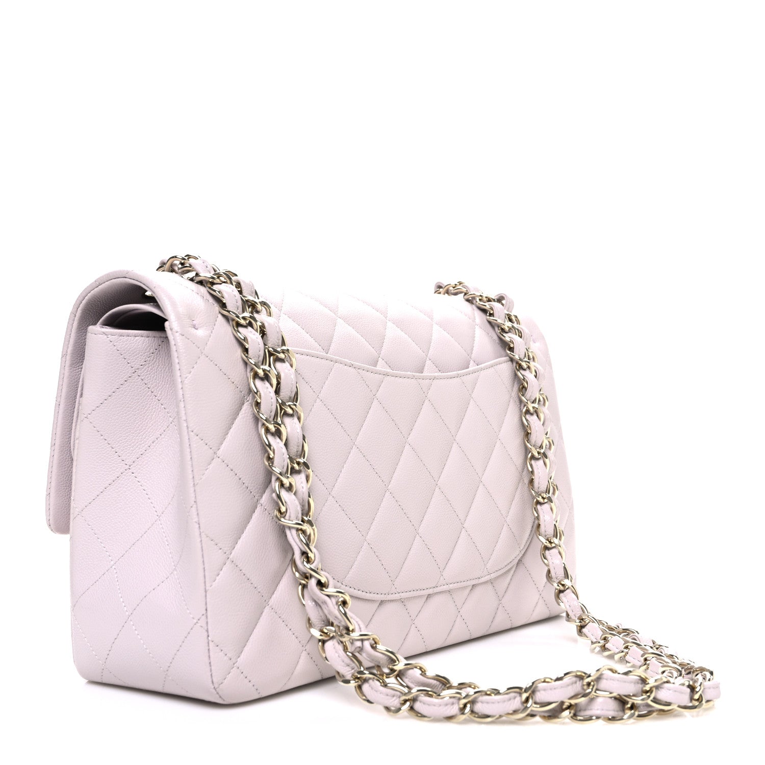 Chanel Caviar Quilted Jumbo Double Flap Light Purple 3 of 10