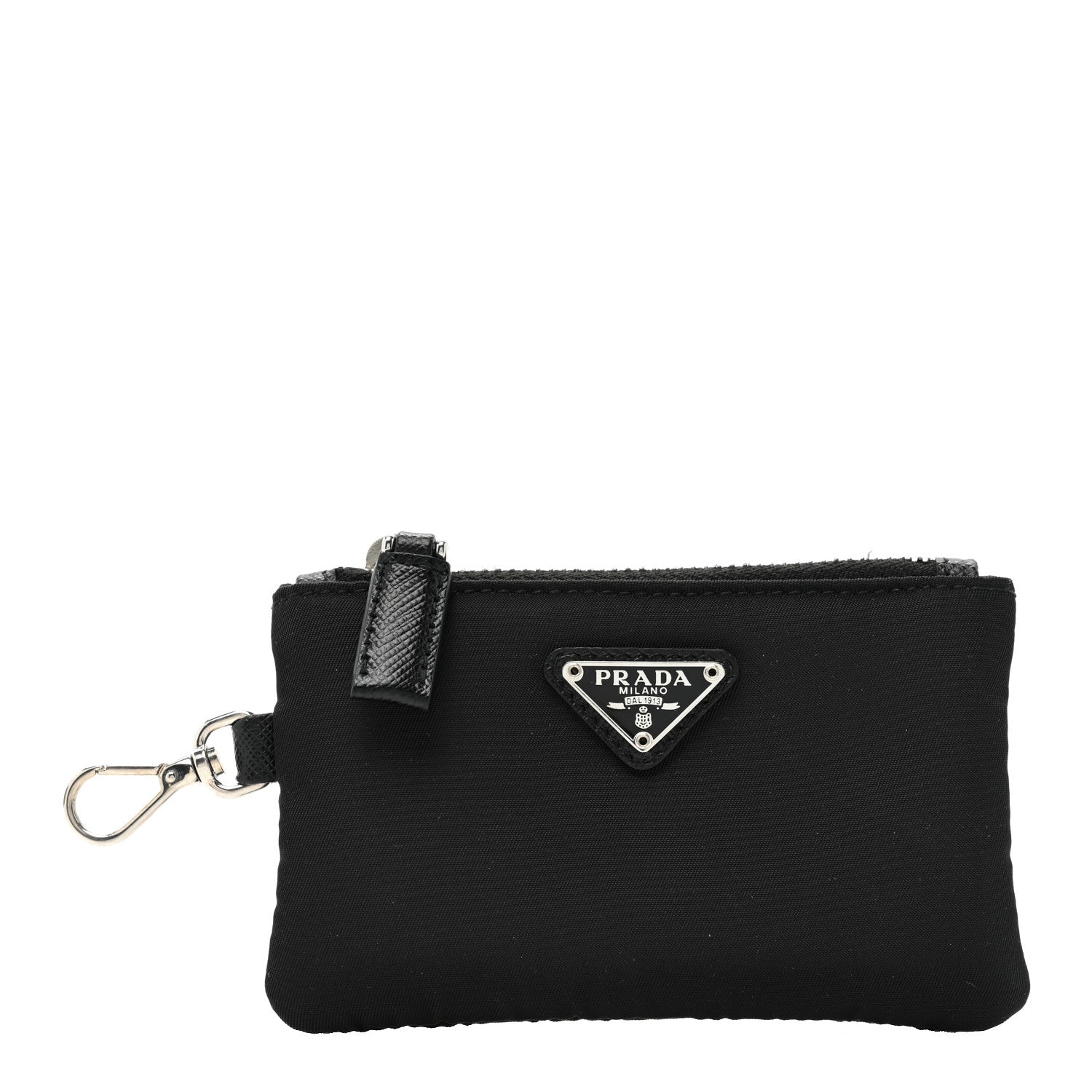 Prada Tessuto Nylon Key Pouch Black 1 of 8