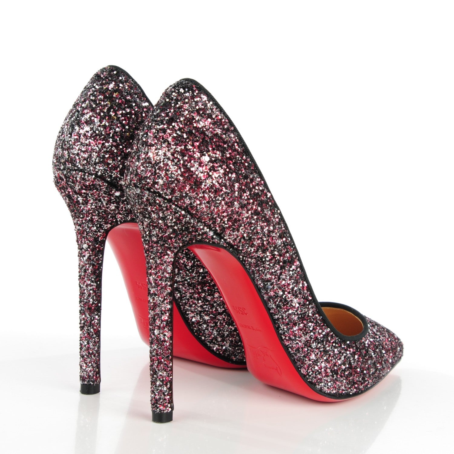 Christian Louboutin Glitter Pigalle 120 Pumps 35.5 Rose Antique Black 4 of 7