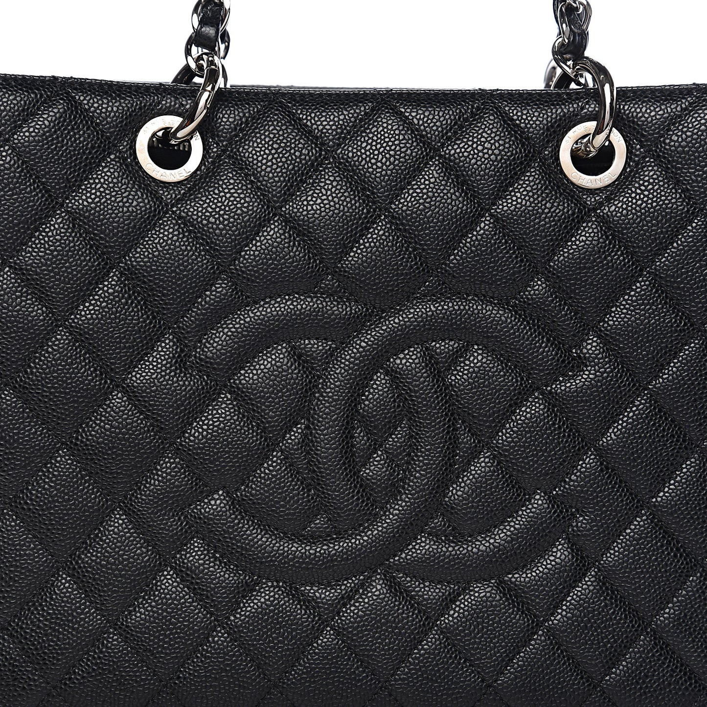 Caviar Quilted Grand Shopping Tote GST Black