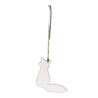 Hermes Togo Epsom Petit H Fox Bag Charm White Bleu Nuit 1 of 4