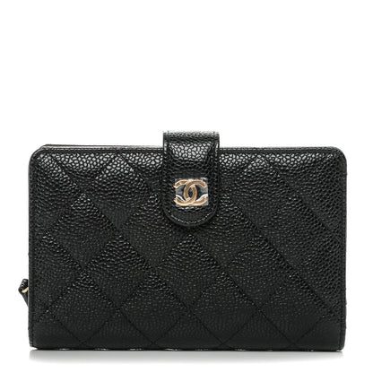 Chanel Caviar Quilted Zipped Pocket Wallet Black 1 of 8