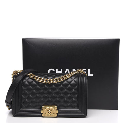 Chanel Lambskin Quilted Medium Boy Flap Black 15 of 15