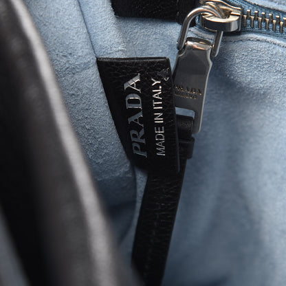 Prada Glace Calf Etiquette Flap Black Astrale 7 of 14