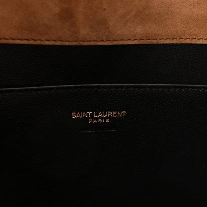 Saint Laurent Suede Large Cassandre Envelope Pouch Golden Leaf 6 of 9