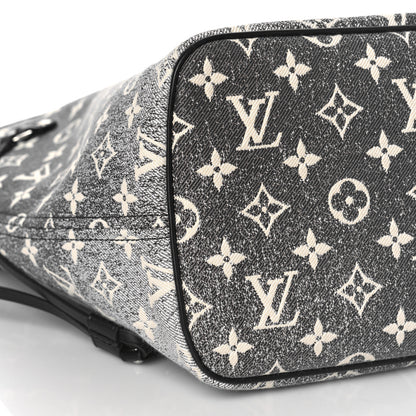 Louis Vuitton Denim Monogram Jacquard Neverfull MM Grey 7 of 8