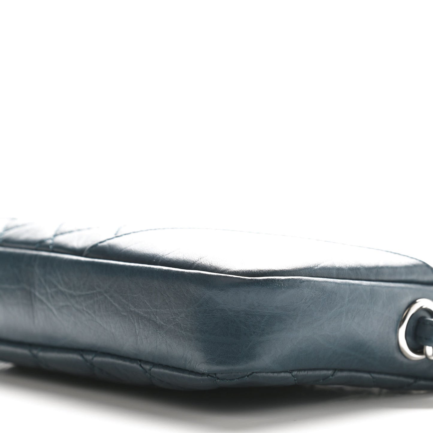 Aged Calfskin Quilted Cotton Club Pochette Blue