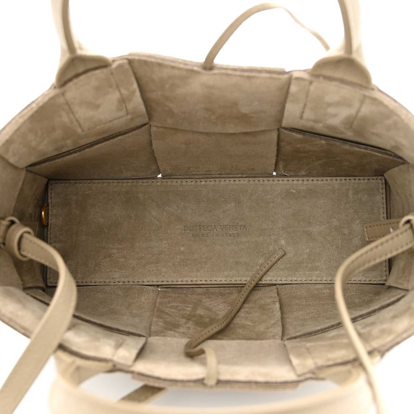 Nappa Maxi Intreccio Mini Arco Tote Taupe