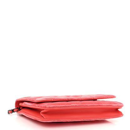 Chanel Velvet Quilted Wallet On Chain WOC Coral 4 of 11