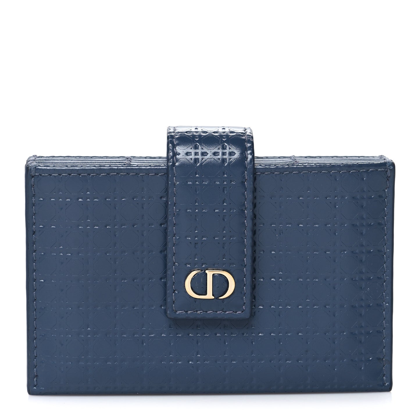 Patent Micro-Cannage Montaigne Gusseted Card Holder Blue