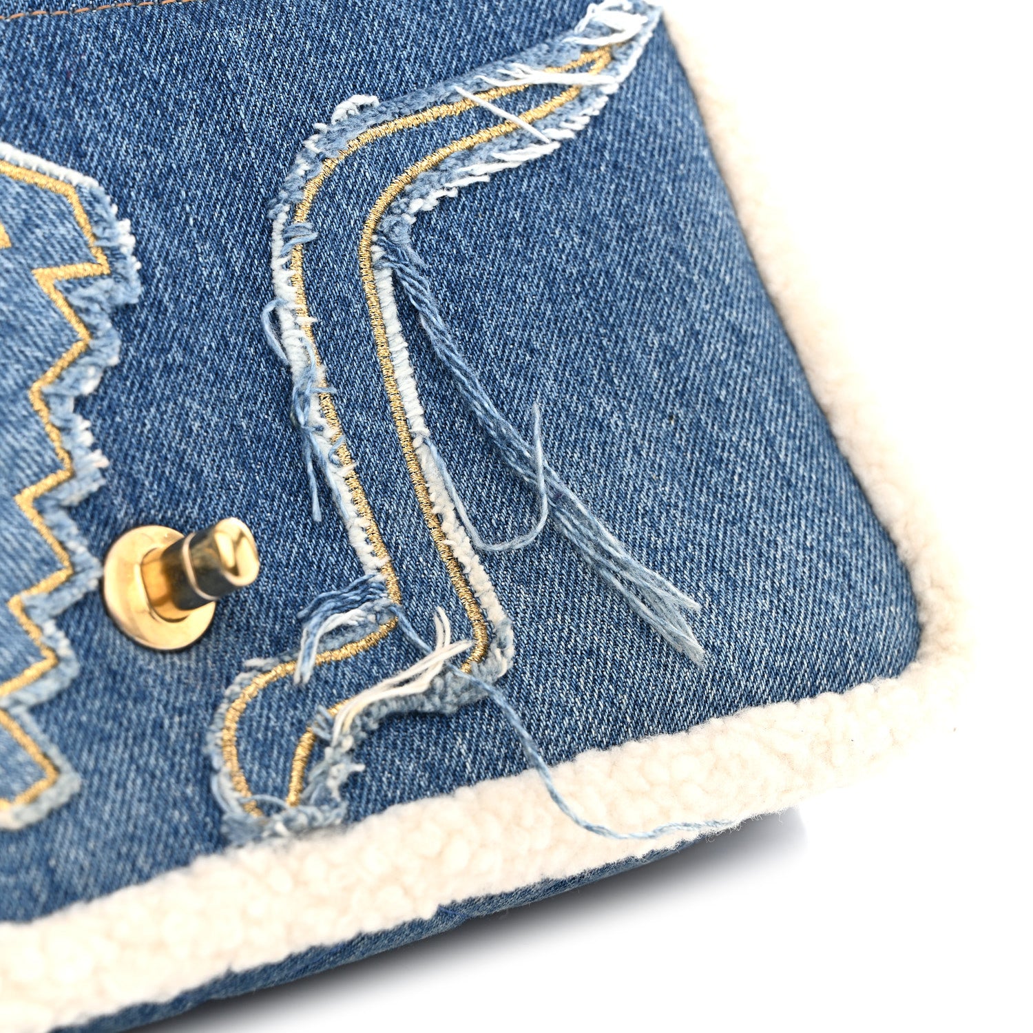 Chanel Denim Shearling Hieroglyph Flap Blue 1873366 – FASHIONPHILE