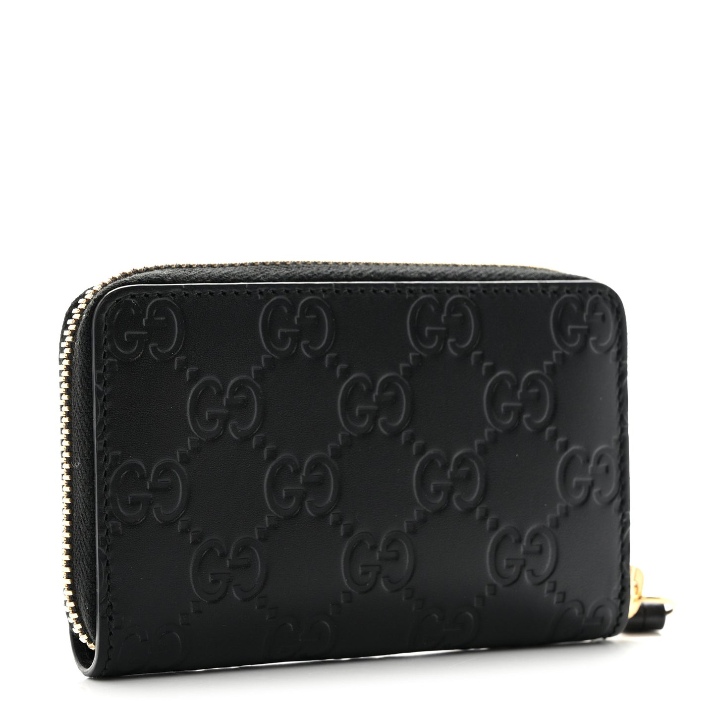 Guccissima Zip Around Card Case Black