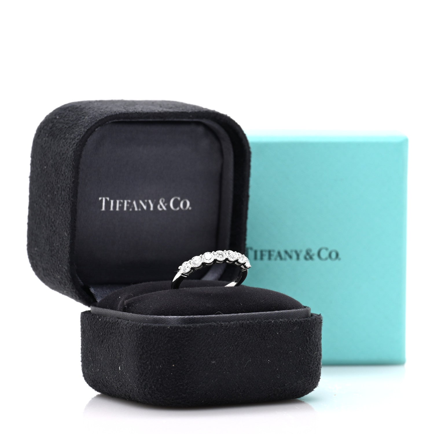 Tiffany Platinum Diamond 3mm Tiffany Forever Half Circle Band Ring 49 5 5 of 5
