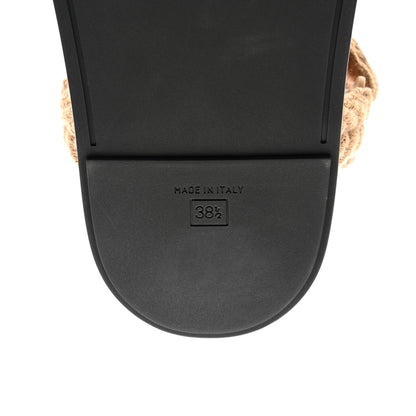 Fendi Braided Fabric Jacquard FF Fendi Feel 25mm Sandals 38.5 Sughero Black Tabacco 7 of 8