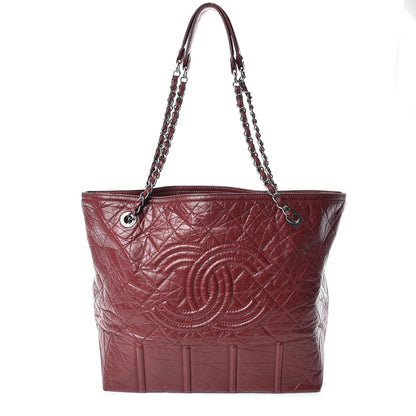 Chanel Aged Calfskin Large Shopping In Moscow Tote Burgundy 1 of 13