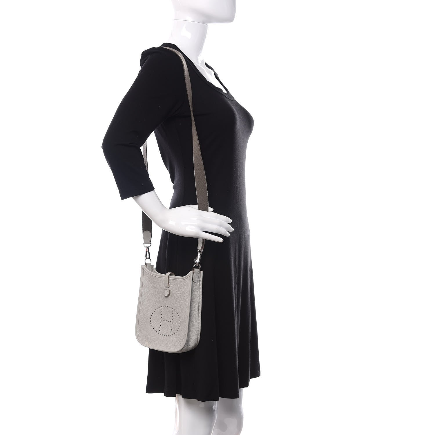 Hermes Taurillon Clemence Amazone Evelyne TPM Gris Perle Etain 2 of 9