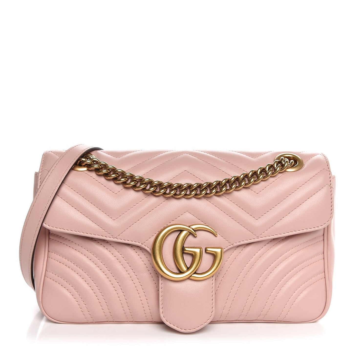 Calfskin Matelasse Small GG Marmont Shoulder Bag Perfect Pink