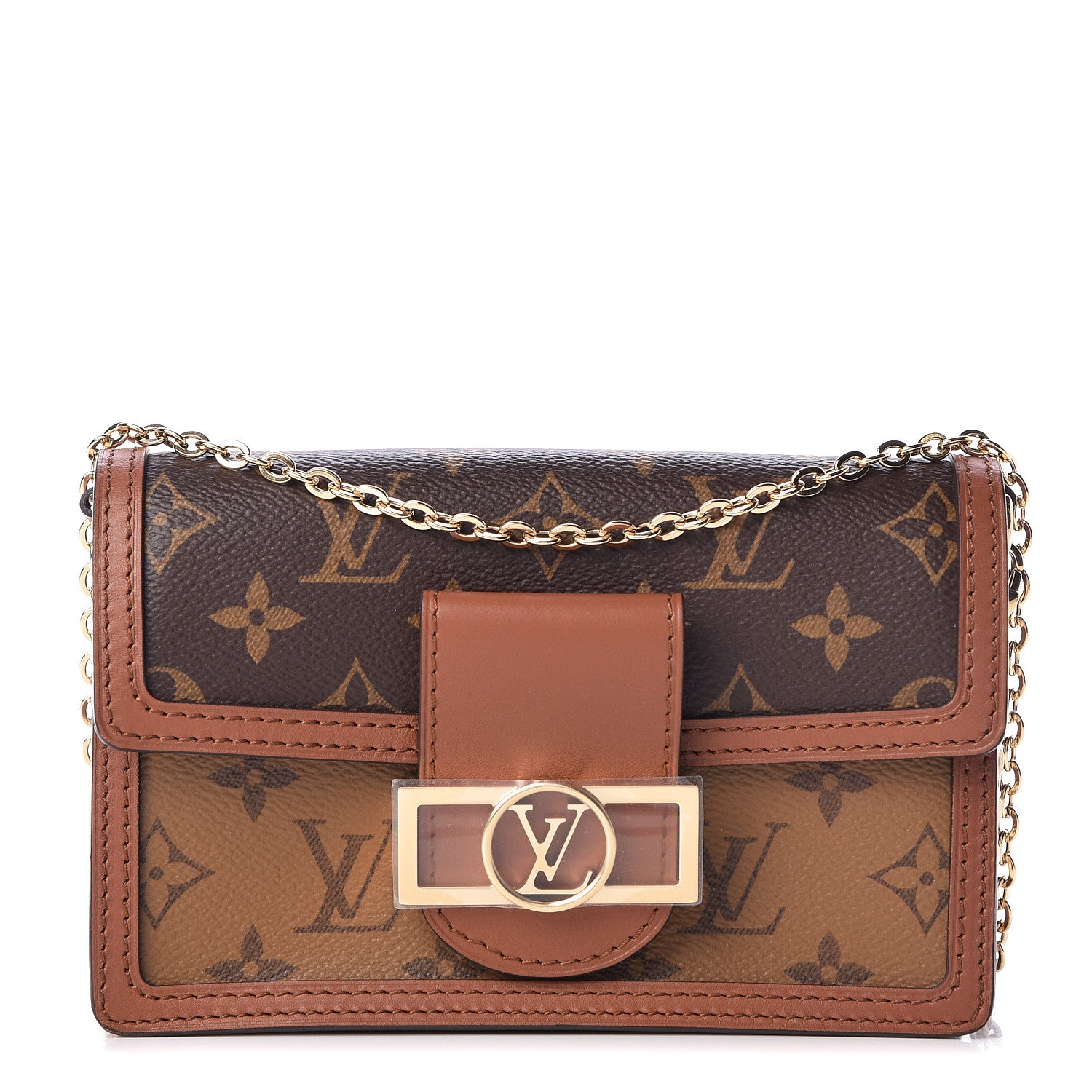 Louis Vuitton Reverse Monogram Dauphine Chain Wallet 1 of 11