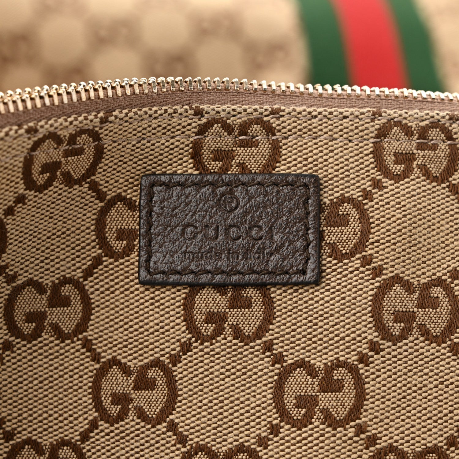 Gucci GG Monogram Web Large Giglio Tote Beige Brown 12 of 26