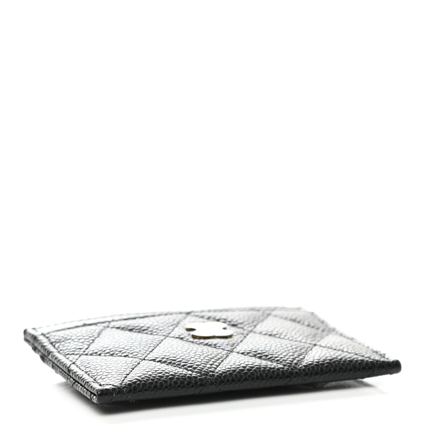 Caviar Quilted Card Holder Black