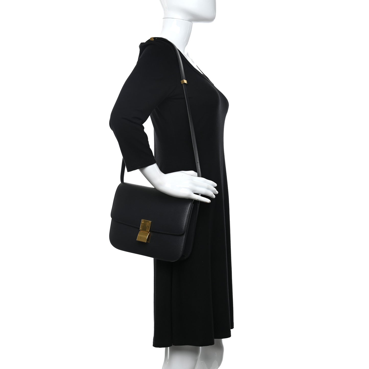 Liege Calfskin Medium Classic Box Flap Bag Anthracite