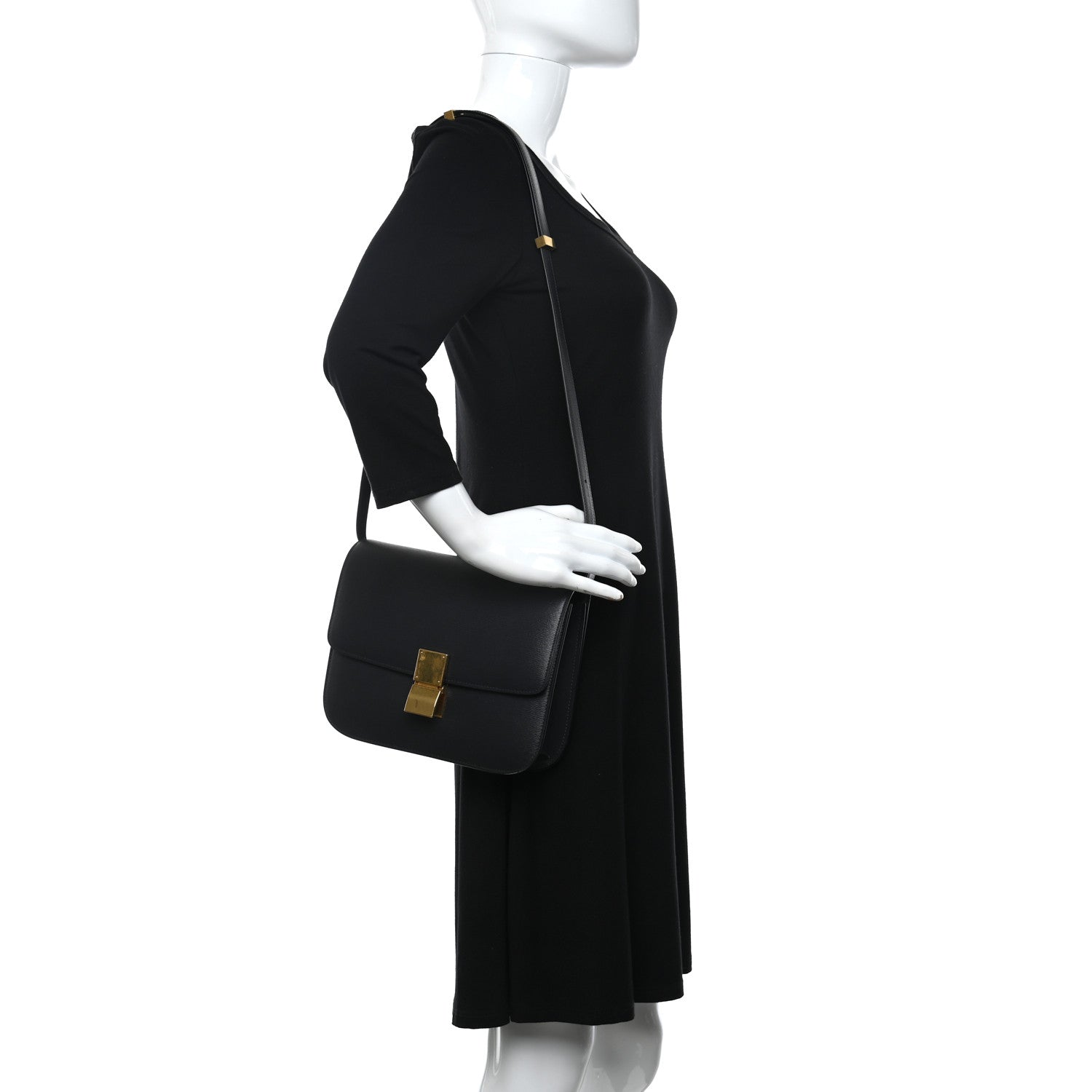 Celine Liege Calfskin Medium Classic Box Flap Bag Anthracite 3 of 9