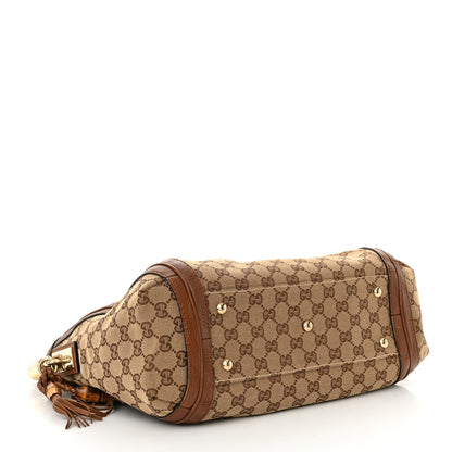 Gucci Monogram Cellarius Calfskin Medium Bella Hobo Beige Ebony Cuir 4 of 14